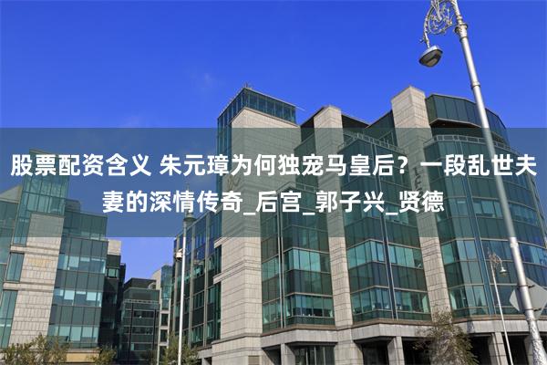 股票配资含义 朱元璋为何独宠马皇后？一段乱世夫妻的深情传奇_后宫_郭子兴_贤德