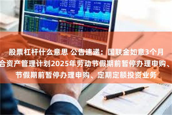股票杠杆什么意思 公告速递：国联金如意3个月滚动持有债券型集合资产管理计划2025年劳动节假期前暂停办理申购、定期定额投资业务