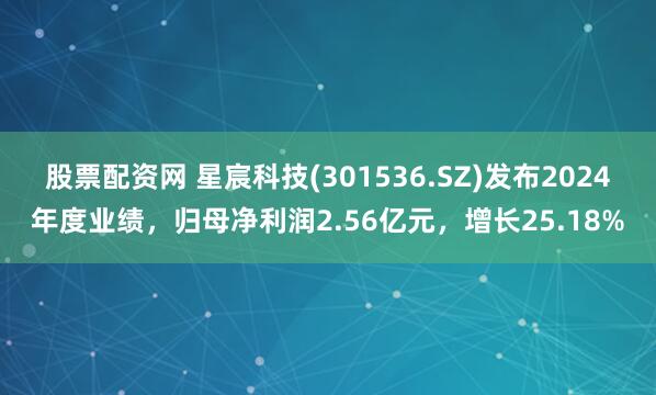 股票配资网 星宸科技(301536.SZ)发布2024年度业绩，归母净利润2.56亿元，增长25.18%
